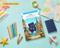 Pip’s Big European Adventure printable activity book with coloured pencils, map and travel props, for ages 6–9.