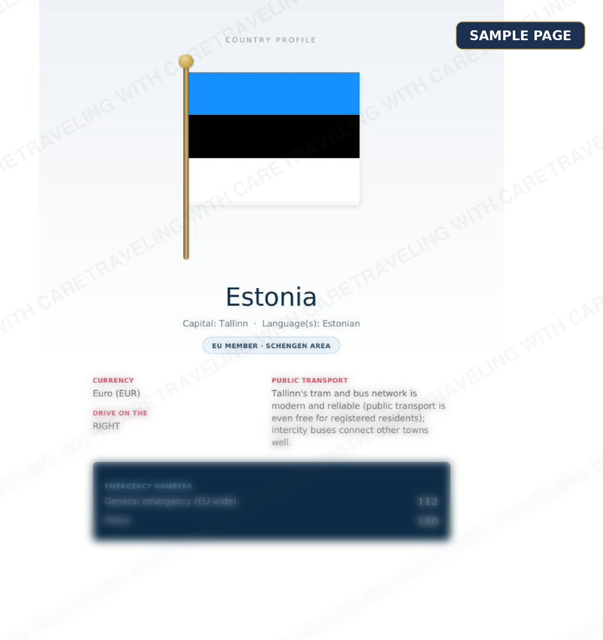 Sample page from the Baltics Travel Guide