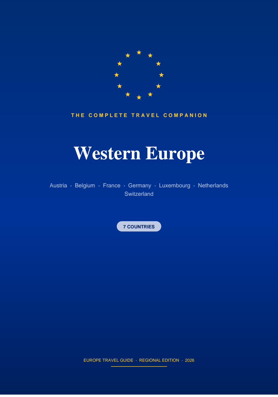 Western Europe Travel Guide, France Germany Switzerland and 4 More Countries, Digital PDF Download